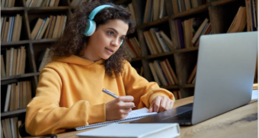 Young woman and laptop