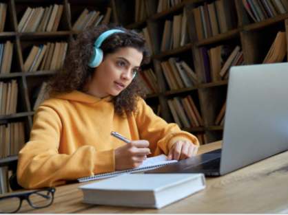 Young woman and laptop