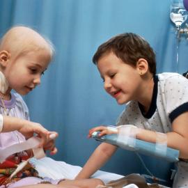 Boy and girl in hospital